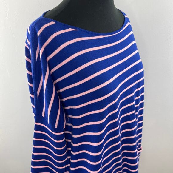 LILLY PULITZER Twilight Blue Coastal Shell Stripe Elba Tassel Sweater Size S - Picture 7 of 11